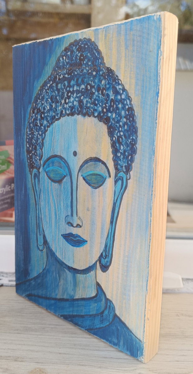 Budha.Pictura pe lemn