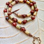 Colier vintage agate crazy lace & jasp rosu