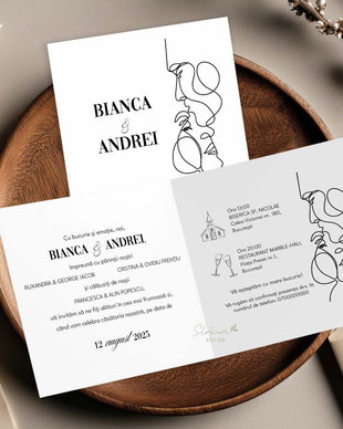 Invitație nuntă tip cărticică