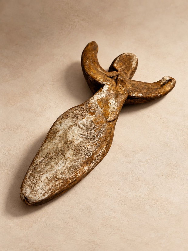 Pandantiv Zeița Fertilității din neolitic  handmade din lut, simbol ancestral