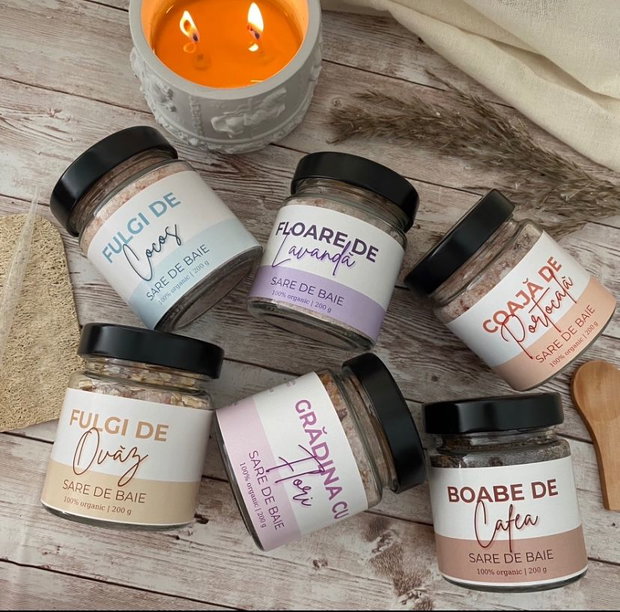 Scrub de corp/sare de baie/praf de bombă de baie naturale, handmade