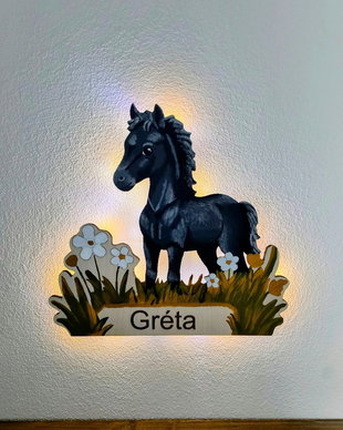 Lampă de veghe personalizată din lemn Căluț 3D - Copii + TRANSPORT GRATUIT