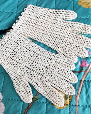 Mănuși damă*Croșetate*Macrame*Crem
