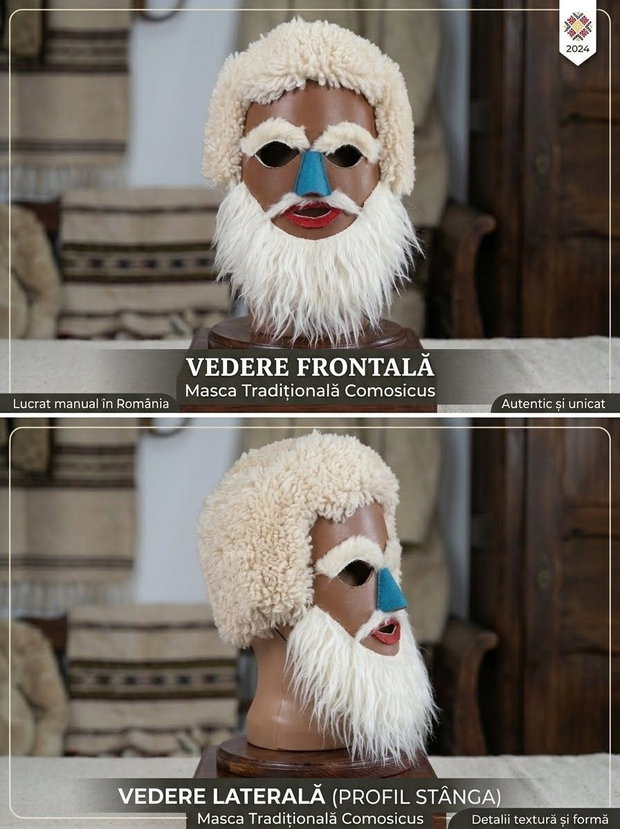 Măști arhaice din piele naturală  creații unicat, lucrate manual