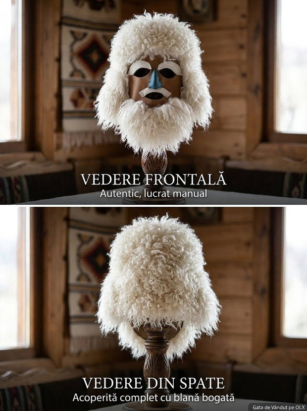 Măști arhaice din piele naturală  creații unicat, lucrate manual