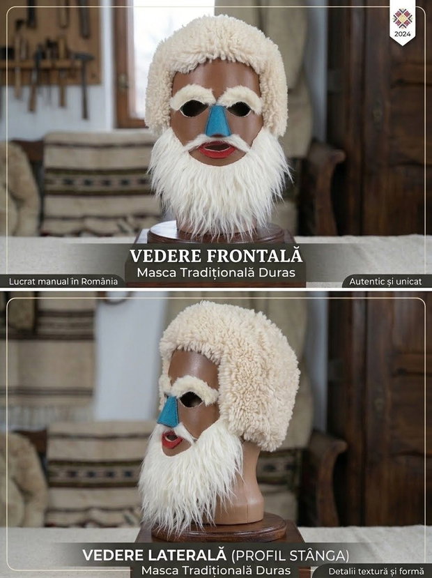 Măști arhaice din piele naturală  creații unicat, lucrate manual