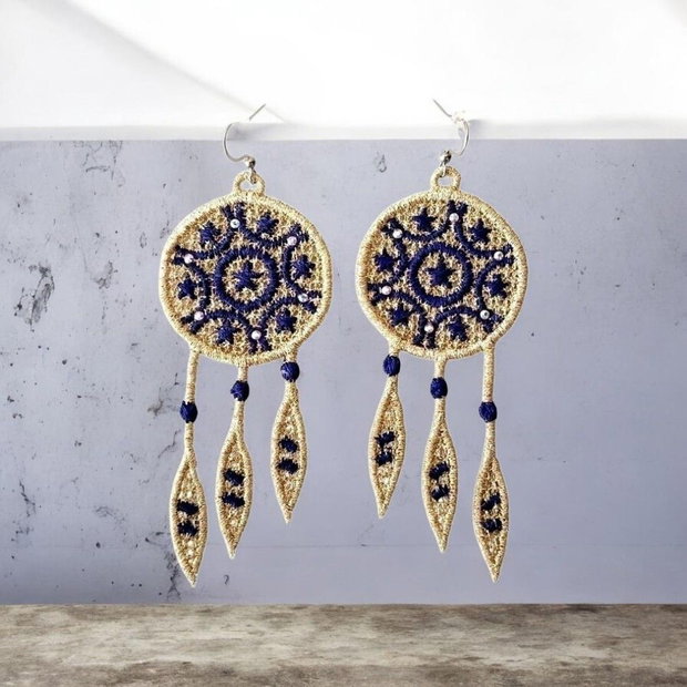Cercei Dreamcatcher cu Cristale