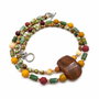 Colier handmade dublu, cu agate și mokait