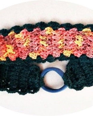Banda / bandana / bentita de par crosetata dantelata in culori de toamna