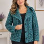 Cardigan croșetat manual  Mohair și mătase, în nuanțe de turcoaz și verde