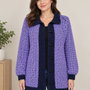 Cardigan croșetat manual în nuanțe de mov și bleumarin  Chic Crochet by Sorina