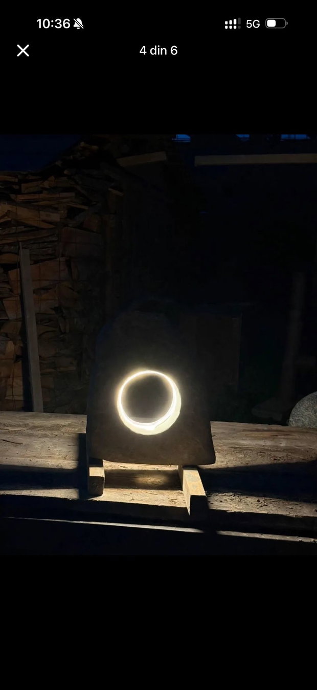 Lampa de gradina din Piatra Naturala cu LED