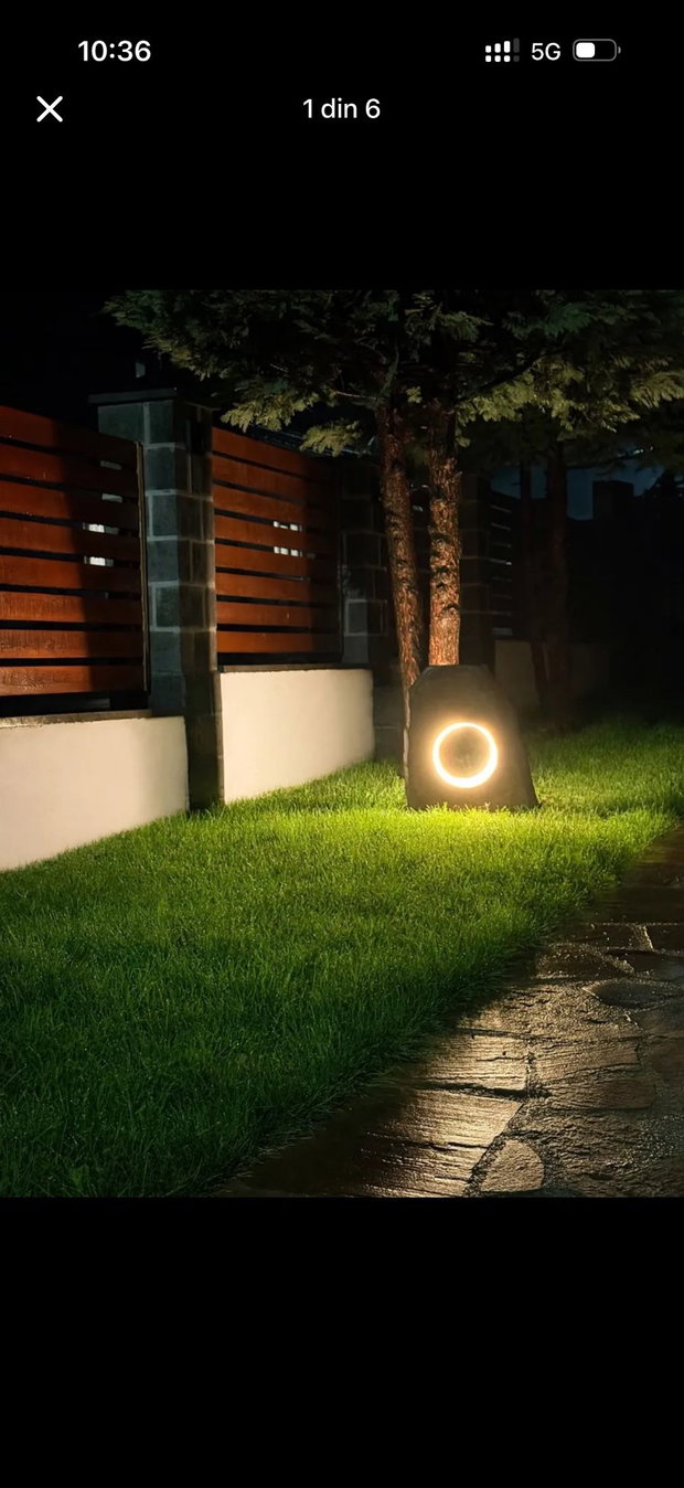 Lampa de gradina din Piatra Naturala cu LED