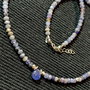 Colier argint tanzanit brioleta minimalist boho chic trendy