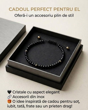 Bratara barbatească cu cristale si accesorii din inox