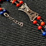 Bratara argint X2 coral lapis lazuli conector filigranat argint boho chic trendy
