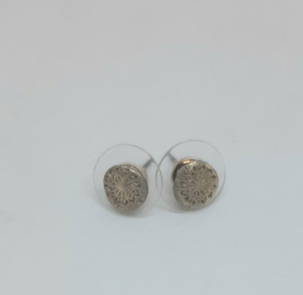Cercei unicat din bronz cu pin si elemente circulare cu papadii