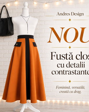 Fustǎ Cloş Coniac cu Detalii Negre