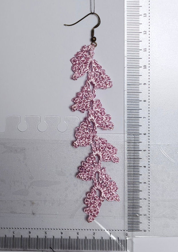 Cercei handmade croșetați roz