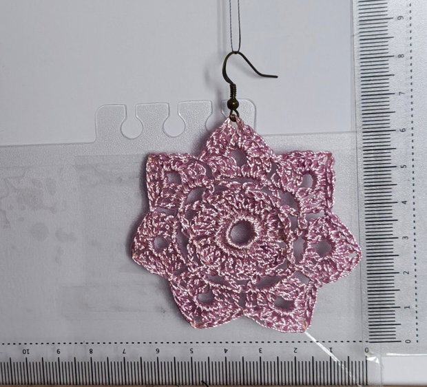Cercei handmade croșetați roz