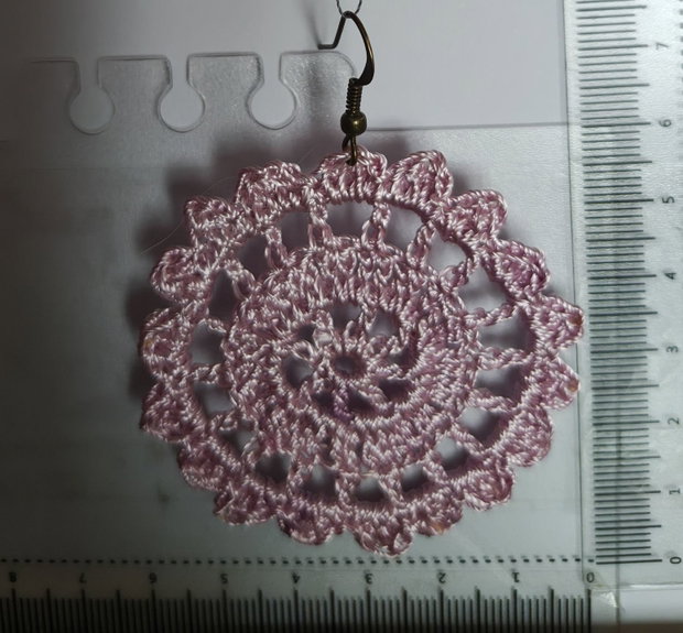 Cercei handmade croșetați roz