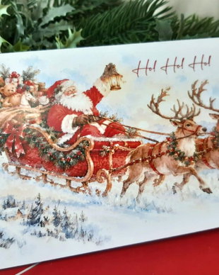 Felicitare de Crăciun cu detalii decorative realizate manual
