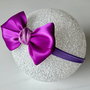 Bentiță elastică handmade pentru fetite cu fundă din satin