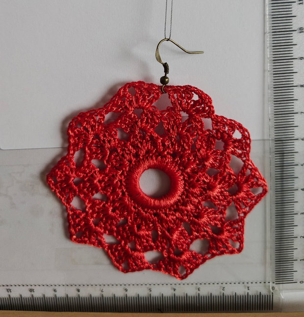 Cercei handmade croșetați - portocaliu ruginiu