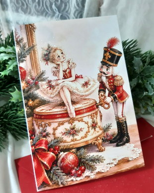 Felicitare de Crăciun cu detalii decorative realizate manual 25 LEI
