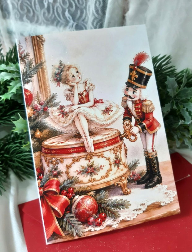 Felicitare de Crăciun cu detalii decorative realizate manual 25 LEI