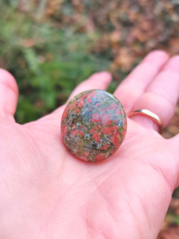 Inel Unakit si Argint 925 - IN1281 - Inel supradimensionat reglabil, inel rotund, inel cadou, cadou sotie, bijuterii cadou, bijuterii unakit, cadou romantic, cristaloterapie