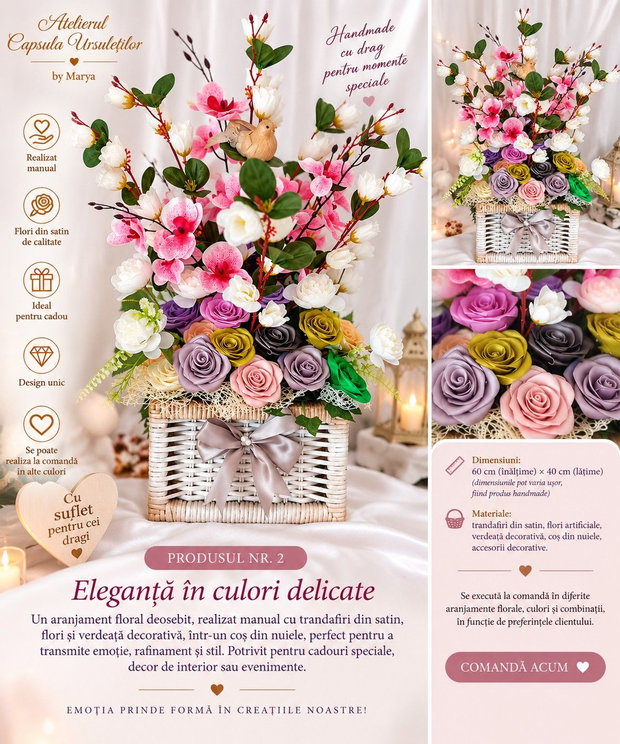 Vis de Satin  Dulce Rafinament | Aranjament floral handmade