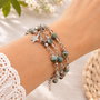 Brățară triplu șir cu larimar și cristale fațetate  bijuterie versatilă handmade