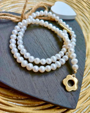 Colier CHOKER perle de cultura albe calitate A plus