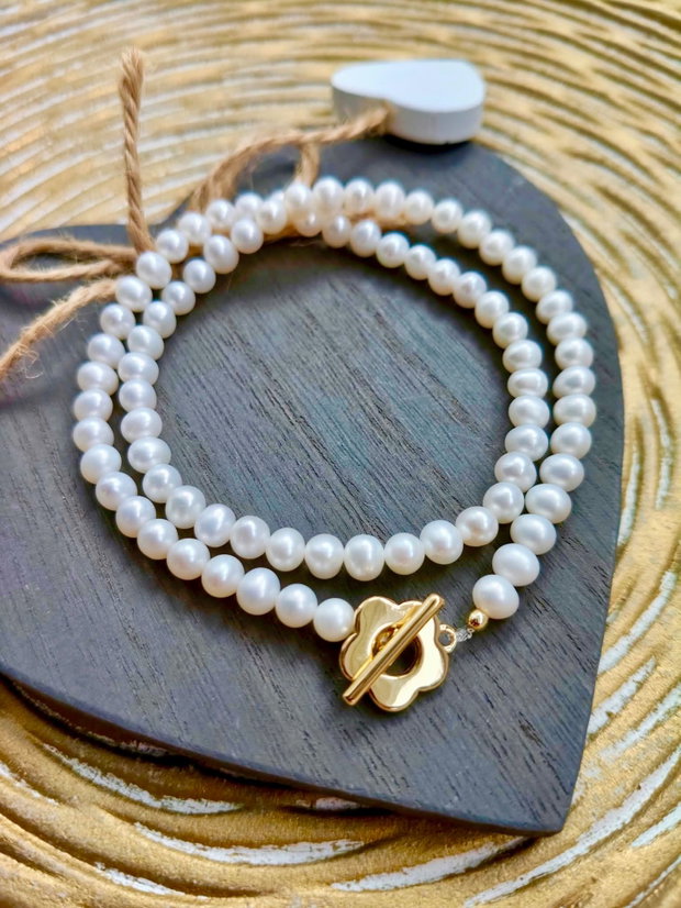 Colier CHOKER perle de cultura albe calitate A plus