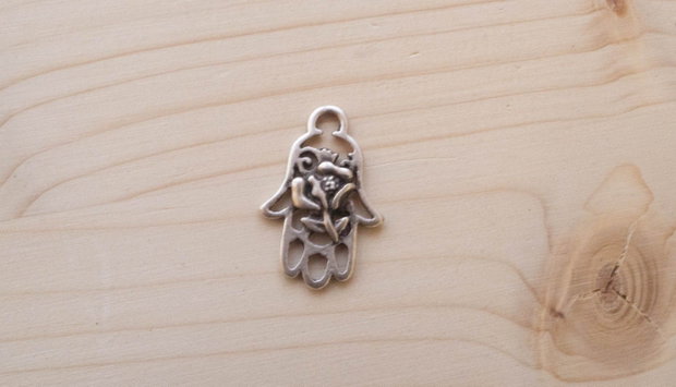 Pandantiv zamak Mâna Fatimei (Hamsa) cu trandafir