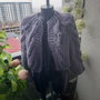 Cardigan mov liliachiu handmade, croșetat manual, cu mâneci voluminoase