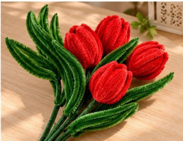 Flori handmade din sârmă plușată flori decorative lucrate manual
