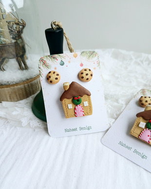 Set cercei si brosa Gingerbread