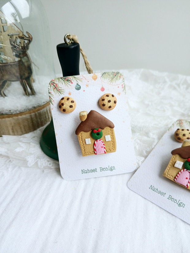Set cercei si brosa Gingerbread