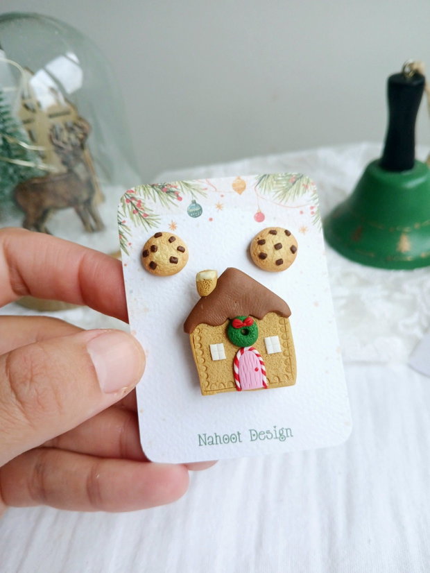 Set cercei si brosa Gingerbread