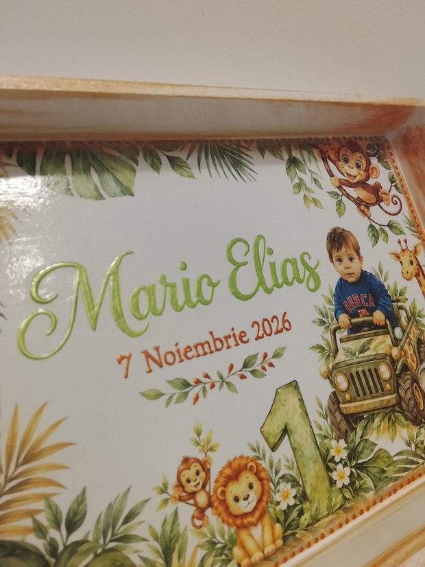 Set personalizat pentru taierea motului / tema Safari, Jungla cu poza