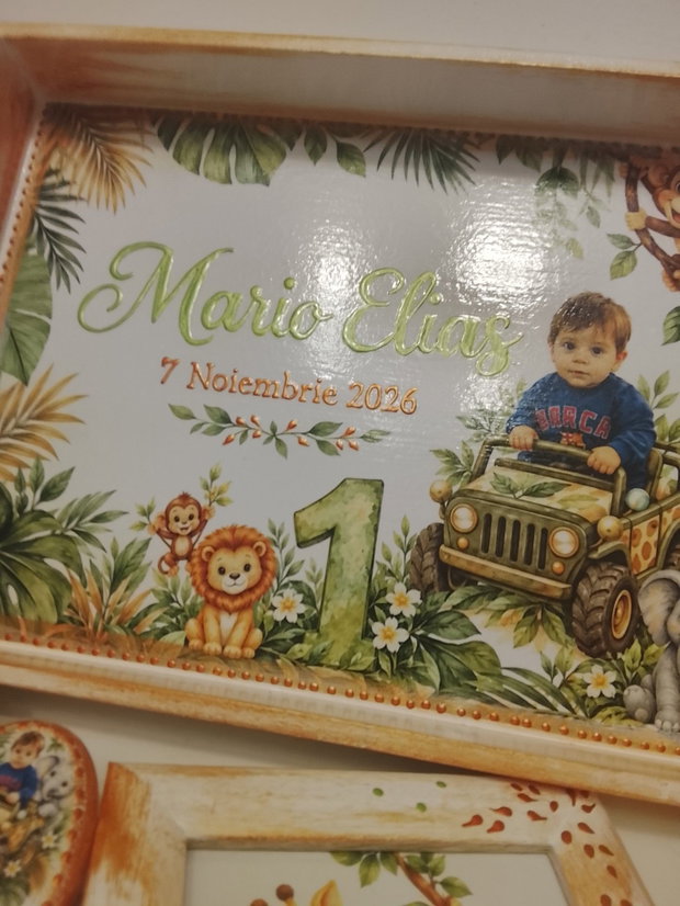 Set personalizat pentru taierea motului / tema Safari, Jungla cu poza
