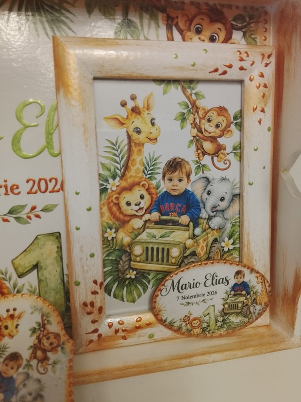 Set personalizat pentru taierea motului / tema Safari, Jungla cu poza