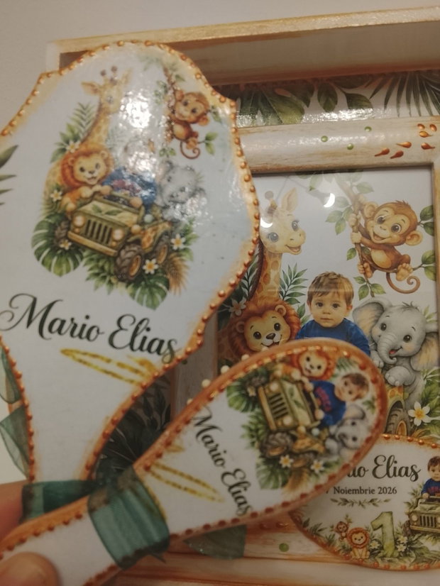 Set personalizat pentru taierea motului / tema Safari, Jungla cu poza