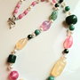 Colier handmade statement asimetric unicat margele perle  Cod1479)