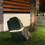 Lampa de gradina din piatra naturala - Sculptura luminoasa SPLIT - Bolovan despicat cu lumina LED