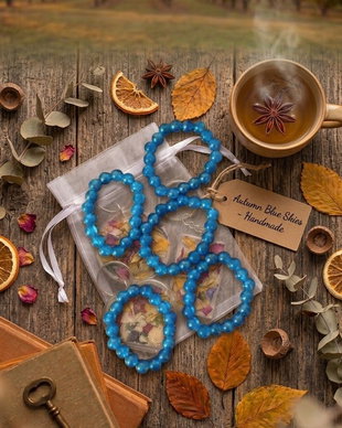 Brățară Handmade din Mărgele Albastre  Accesoriu Elegant & Elastic