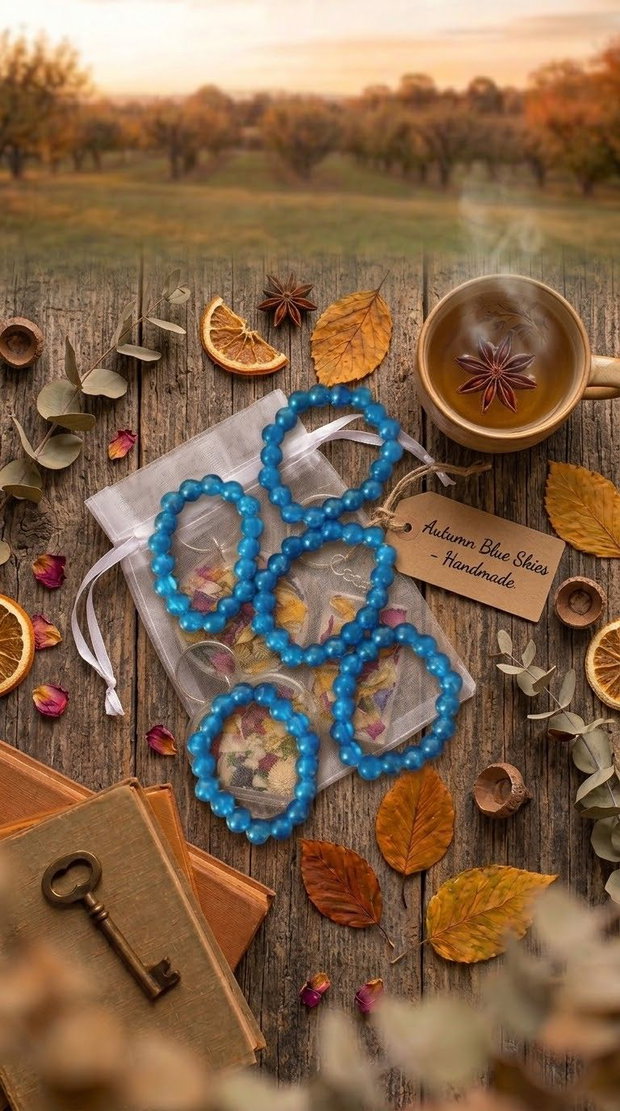 Brățară Handmade din Mărgele Albastre  Accesoriu Elegant & Elastic