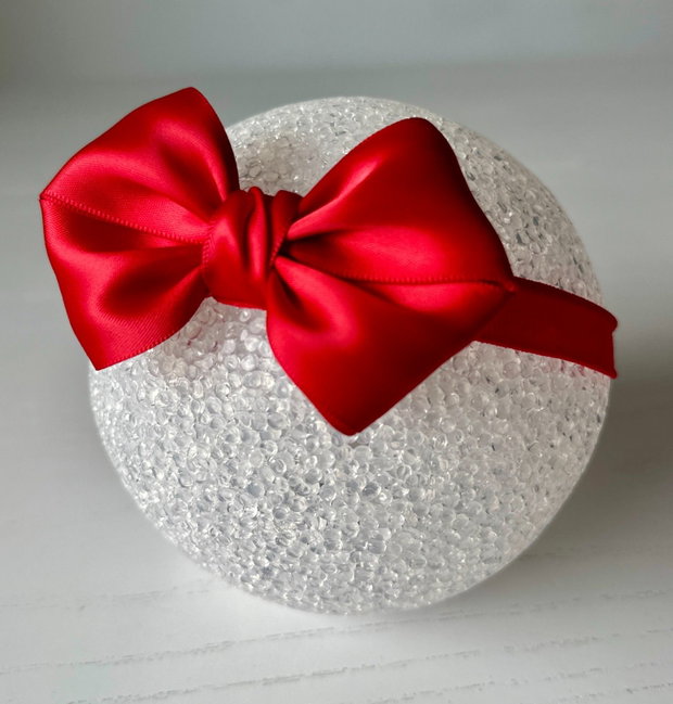 Bentiță elastică handmade pentru fetite cu fundă din satin